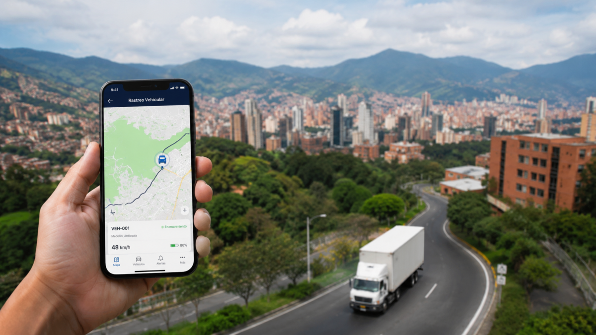 rastreo satelital Medellín: vehículo monitoreado vía satélite con Datatrack