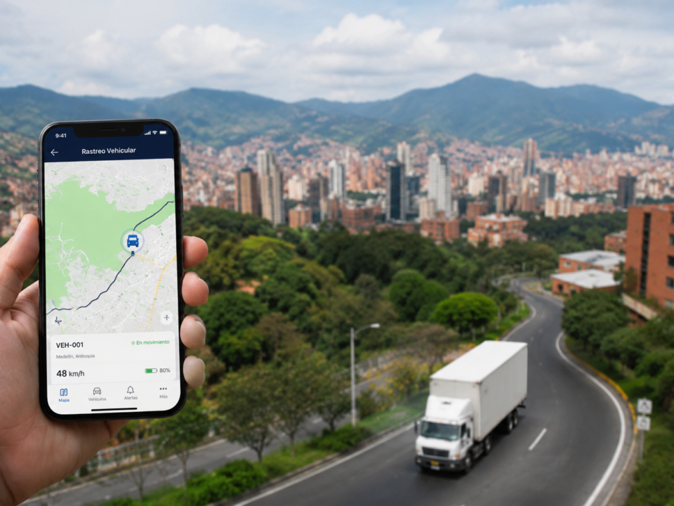 rastreo satelital Medellín: vehículo monitoreado vía satélite con Datatrack